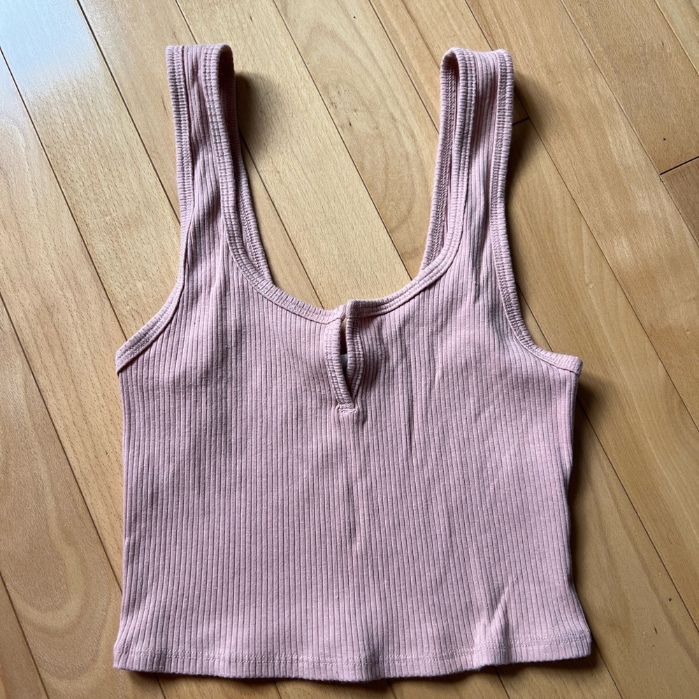 Pink Ribbed Women's Top